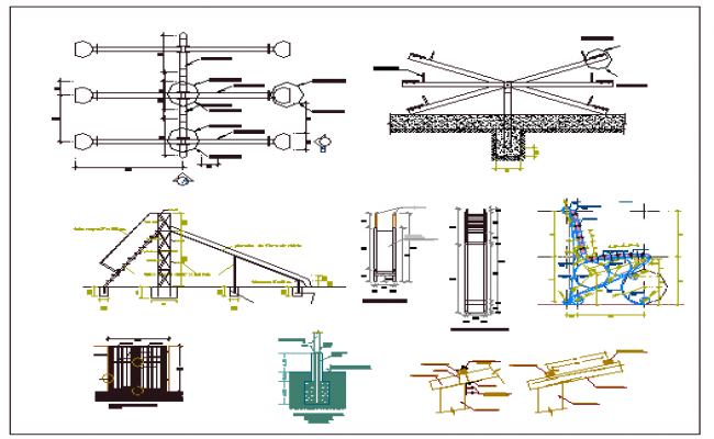 Playground equipment dwg autocad drawing